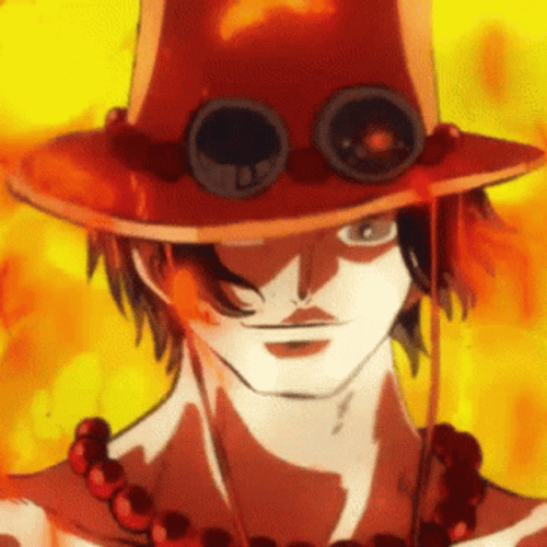 Fiery One Piece Ace Touching His Hat GIF