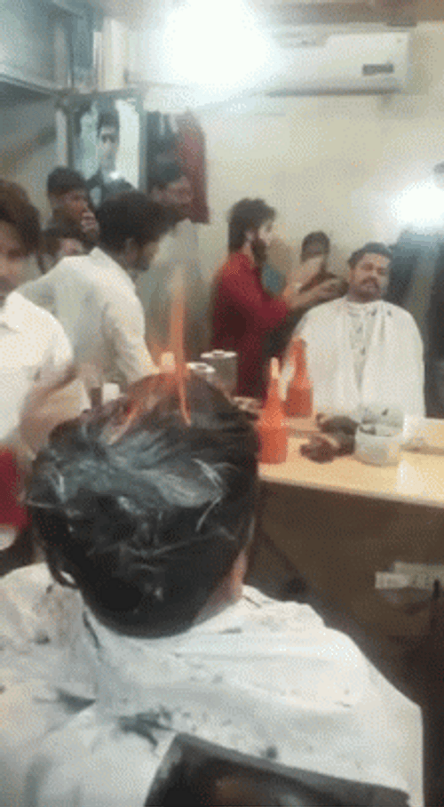 Fiery Style Haircut GIF