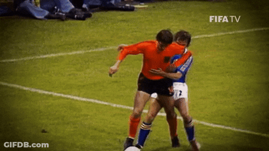 FIFA World Cup Johan Cruyff Deceiving Opponent GIF