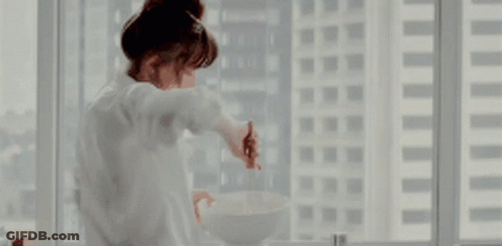 Fifty Shades Of Grey Anastasia Breakfast Shocked GIF
