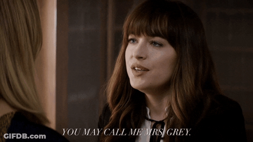 Fifty Shades Of Grey Call Me Mrs. Grey GIF