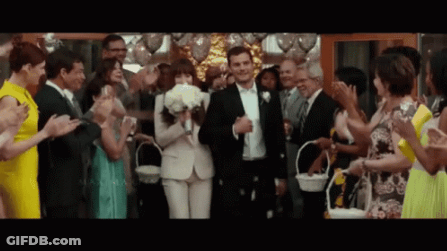 Fifty Shades Of Grey Wedding Cheer Flowers GIF