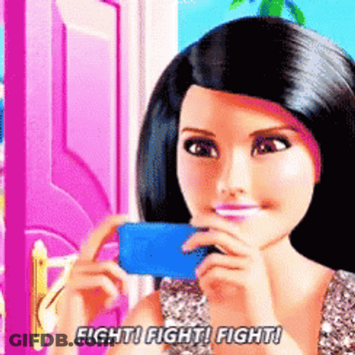 Fight Fight Fight Barbie Cheering GIF