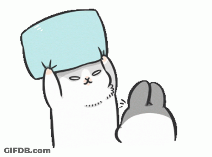 Fight On Angry Animated Bunny Pillow Fight GIF