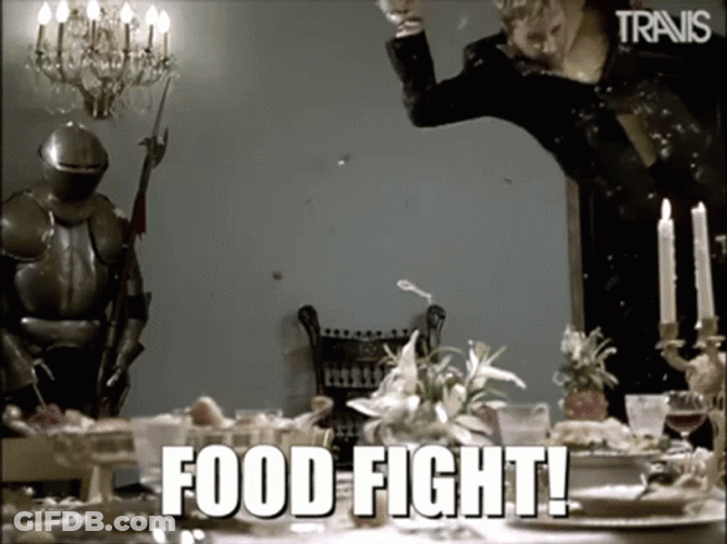 Fight On Food Fight Slowmo GIF