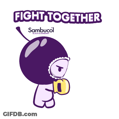 Fight Together Poster With Purple Apple GIF