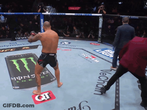 Fighter In Boxing Ring With Monster Energy Can GIF