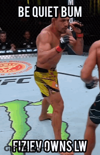 Fighter In Cage Be Quiet Bum Fiziev Owns LW GIF