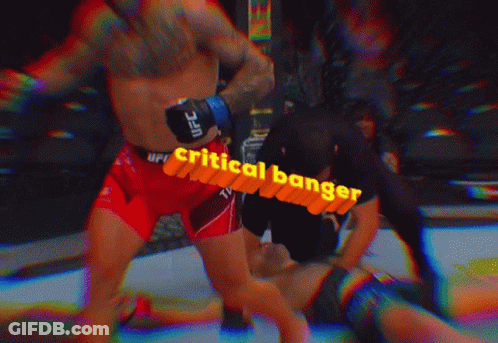 Fighter In UFC Glove Kicks Another Fighter GIF
