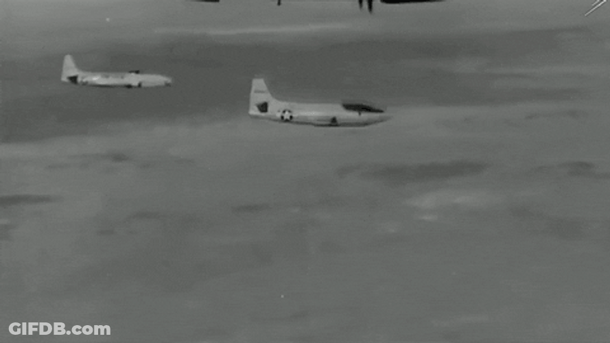 Fighter Jet Black White Releases Gas GIF