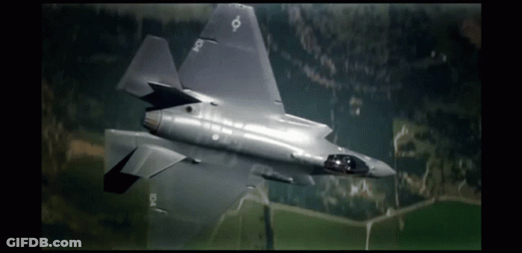 Fighter Jet Falls Down To City GIF