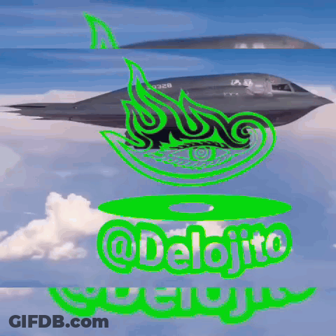 Fighter Jet Flying In Sky With Hashtag Delojito GIF