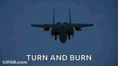Fighter Jet Flying With Turn And Burn GIF