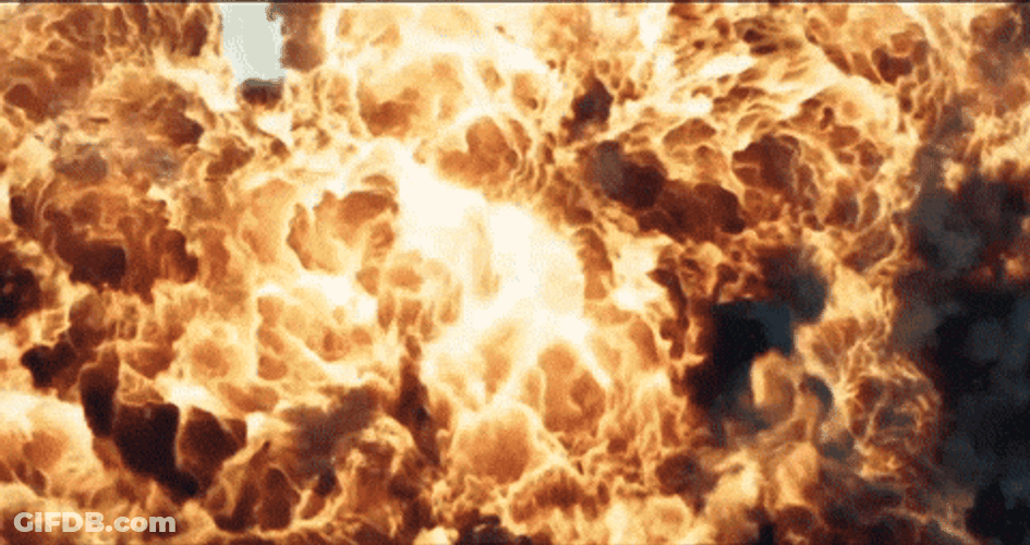 Fighter Jet Gets Out From Explosion GIF