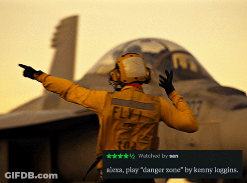 Fighter Jet With Alexa Play Danger Zone GIF