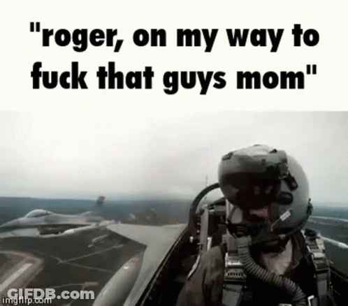 Fighter Jet With Caption Roger On My Way GIF