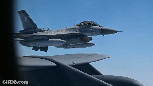 Fighter Jet With Greek Flag On Tail GIF
