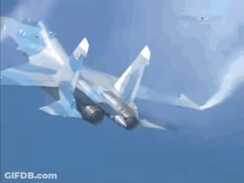 Fighter Jet With Red Star On Tail Flying GIF