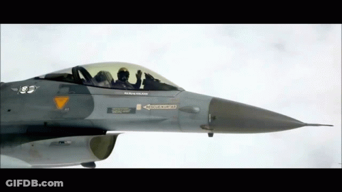 Fighter Jet With Rescue Hunter Sticker On Nose GIF