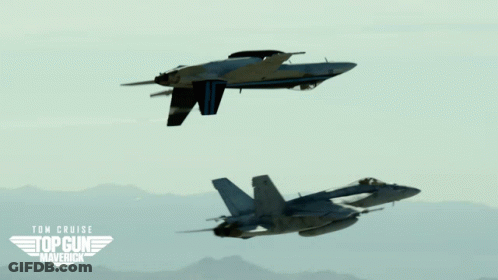 Fighter Jets With Top Gun Maverick Logo GIF