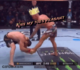 Fighter With Crown Says Kiss My Toes GIF