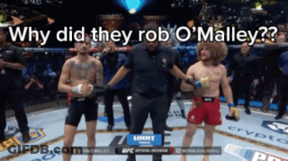 Fighters In Ring Saying Why Did They Rob O'Malley GIF