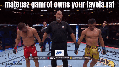 Fighters Referee Mateusz Gamrot Owns Your Favela Rat GIF