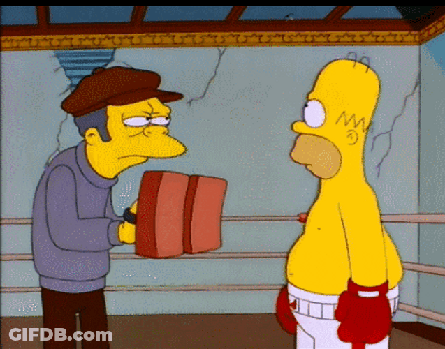 Fighting Boxer Homer Simpsons GIF