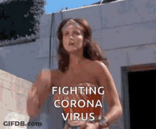 Fighting Coronavirus Wonder Woman GIF