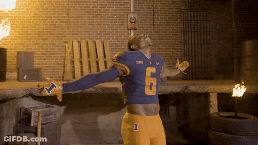 Fighting Illini Athlete Worship Stance GIF