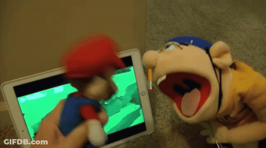 Fighting Puppets Bang Head Against Wall GIF