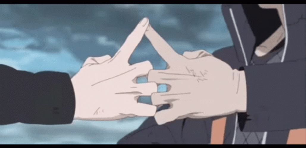 Fighting Sasuke Naruto Hand Signs GIF