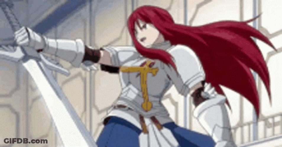 Fighting Scene Erza Scarlet Titania GIF