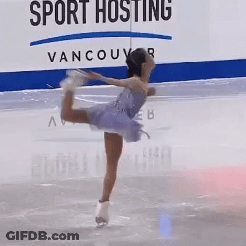 Figure Skater Tricks Performance Ice Skating GIF