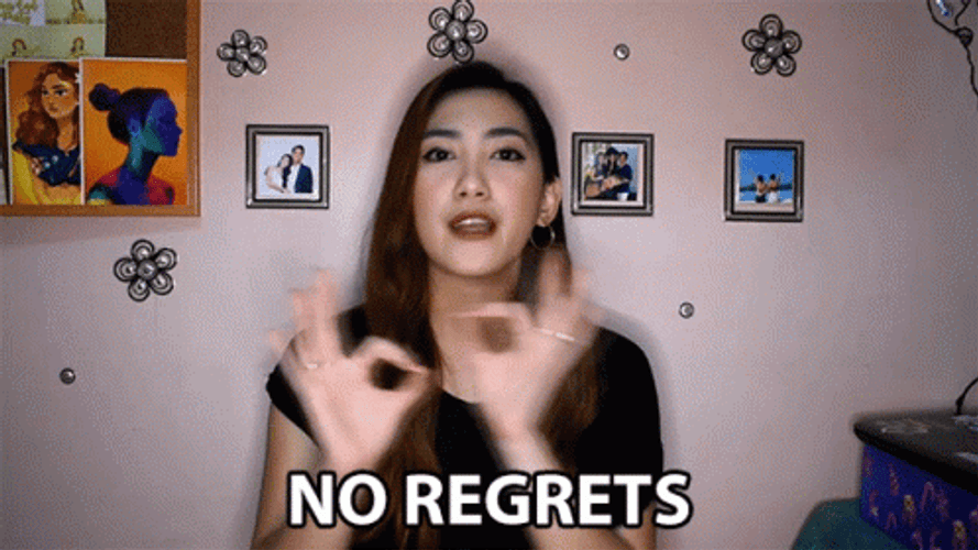 Filipino Youtuber Sincerely Bethel Saying No Regrets GIF