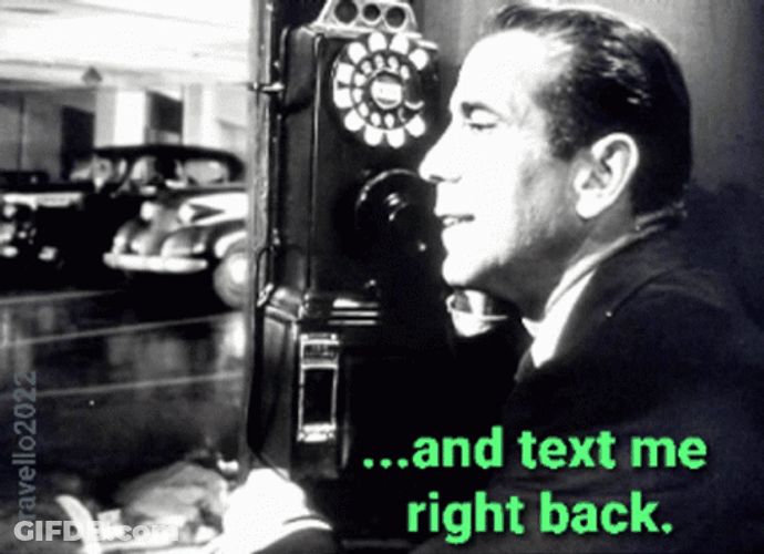 Film Actor Humphrey Bogart Send Text Message Back GIF
