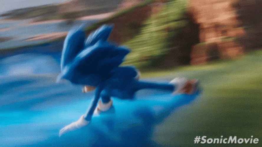Film Sonic The Hedgehog Running Slide GIF