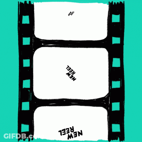 Film Strip Saying New Reel GIF