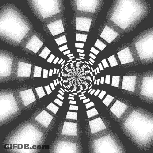 Film White And Black Optical Spiral Illusion GIF