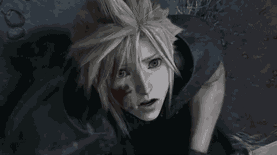 Final Fantasy 7 Cloud Sad Rain GIF