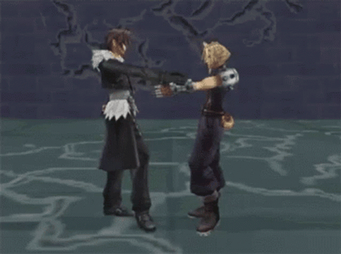 Final Fantasy Squall Cloud Dancing GIF