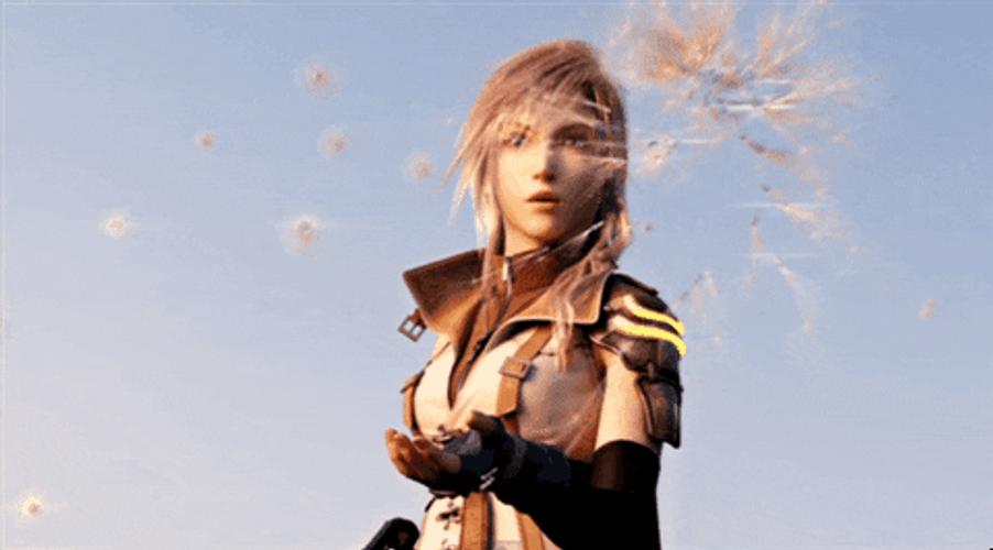 Final Fantasy XIII Lightning Dandelions GIF
