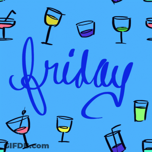 Finally Friday Drinks Animated Text GIF
