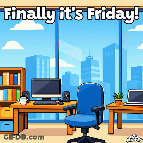 Finally It's Friday Office GIF