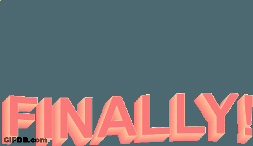 Finally Pink Tan Lettering GIF