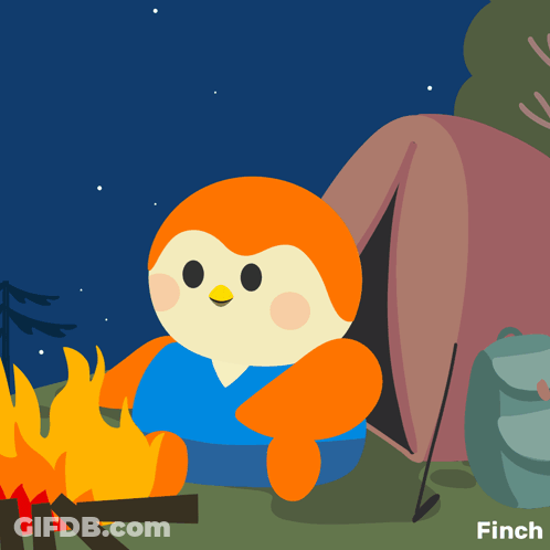 Finch Sitting By Campfire GIF
