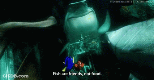 Finding Dory Shark Saying Fish Are Friends Not Food GIF