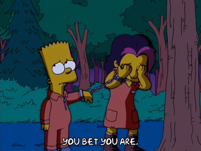 Finger Pointing Gina Vendetti Bart Simpson GIF