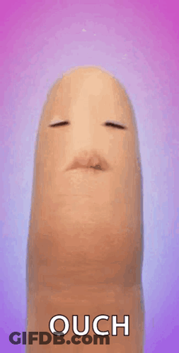 Finger With Eyes Closed Saying Ouch GIF