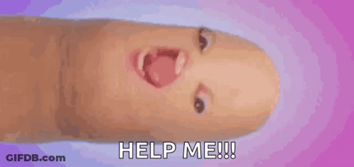 Finger With Woman Face Saying Help Me GIF